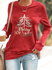 Women's Christmas Cross Print Casual Sweatshirt