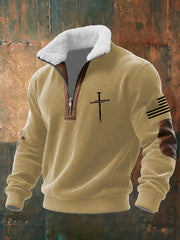 Men's Faith Cross Baggy Zip-up Hoodie