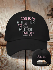 Unisex Retro God Is Within Her She Will Not Fall Psalms 46:5 Print Baseball Hat