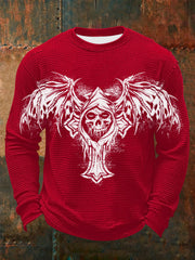 Men's Vintage Skull Waffle Long Sleeve T-Shirt