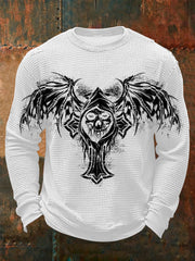 Men's Vintage Skull Waffle Long Sleeve T-Shirt