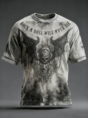 Men's Vintage Skull Printed T-shirt