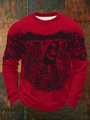 Men's Vintage Skull Waffle Long Sleeve T-Shirt