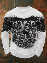 Men's Vintage Skull Waffle Long Sleeve T-Shirt