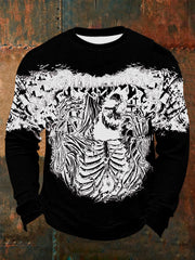 Men's Vintage Skull Waffle Long Sleeve T-Shirt
