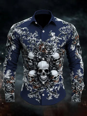 Men's Vintage Skull Long Sleeve Shirt