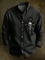 Men's Vintage Skull Long Sleeve Shirt