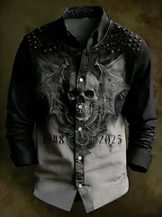 Men's Vintage Skull Long Sleeve Shirt