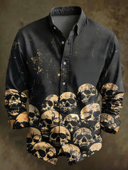 Men's Vintage Skull Long Sleeve Shirt