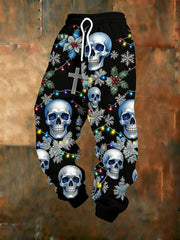 Men's Vintage Christmas Skull Pants