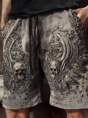 Men's Rock Skulls Printed Shorts