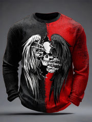 Men's Gothic Skull Waffle Top