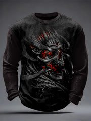 Men's Gothic Skull Waffle Top