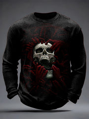 Men's Gothic Skull Waffle Top