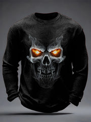 Men's Gothic Skull Waffle Top