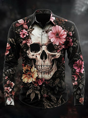Men's Vintage Skull Long Sleeve Shirt