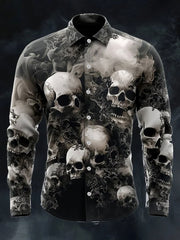 Men's Vintage Skull Long Sleeve Shirt