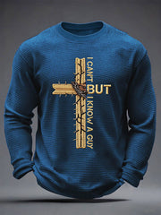 Men's Christian I Can't But I Know A Guy Cross Waffle Long Sleeve T-Shirt