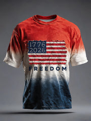 Men's USA 1776–2026 Patchwork Pattern T-Shirt