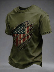 Men's Christian Freedom Cross Flag Short Sleeve T-shirt