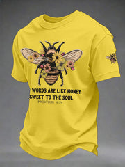 Men's 'Kind Words Are Like Honey' Printed Casual T-Shirt