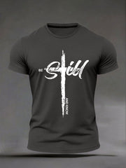 Men's 'Be Still And Know' Printed Casual T-Shirt