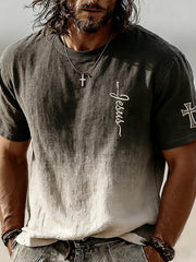 Men's Christian Jesus Cross Short Sleeve T-shirt