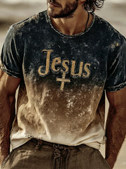 Men's Christian Jesus Cross Short Sleeve T-shirt