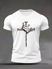 Men's Cross Print Casual T-Shirt
