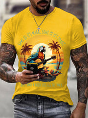 Men's Some Of It’s Magic Some of It’s Tragic, But I Had A Good Life,All The Way Parrot Guitar Casual Tee