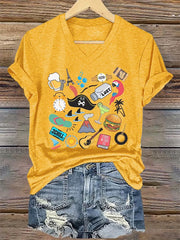 Women's beach vacation Day Iron On Short Sleeve T-Shirt