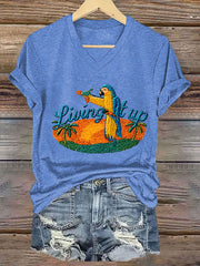 Women's beach vacation Day Living It Up Short Sleeve T-Shirt