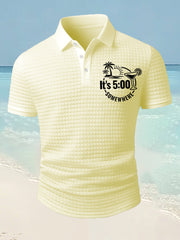 Men's It's 5 O'clock Somewhere Casual Waffle Short-Sleeve Top