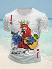 Men's I'm Retired It's 5 O'clock Everywhere Parrot Print Casual Short-Sleeve T-Shirt