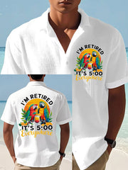 Men's It‘s 5 O'clock Everywhere Print Casual Waffle Shirt