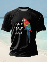Men's Salt Salt Salt Parrot beach vacation Day Printed short sleeve t-shirt