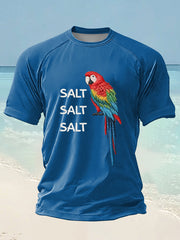 Men's Salt Salt Salt Parrot beach vacation Day Printed short sleeve t-shirt