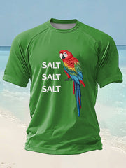 Men's Salt Salt Salt Parrot beach vacation Day Printed short sleeve t-shirt