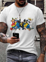 Men's beach vacation Day imitation cotton short-sleeved T-shirt