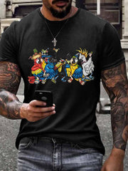 Men's beach vacation Day imitation cotton short-sleeved T-shirt