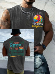 Men's I'm Not Retired I'm A Permanent Weekender It's 5 O'clock Everywhere Parrot Casual Tank Top