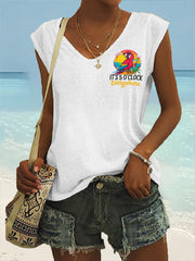 Women's I'm Not Retired, I'm A Permanent Weekender, It's 5 O'clock Everywhere Parrot Casual Sleeveless Tee