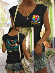 Women's I'm Not Retired, I'm A Permanent Weekender, It's 5 O'clock Everywhere Parrot Casual Sleeveless Tee