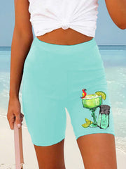 Women's Beach Vacation Parrot Print Casual Short Leggings