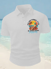 Men's Funny I'm Retired It's 5 O'Clock Forever Printed Short Sleeve Tee