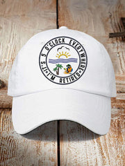 Unisex Funny I'm Retired It's 5 O'Clock Print Hat