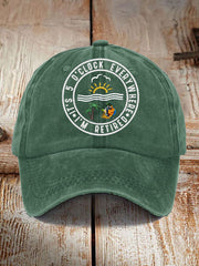 Unisex Funny I'm Retired It's 5 O'Clock Print Hat