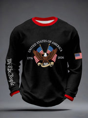 Men's America 1776-2026 Print Waffle Long-Sleeve T-Shirt