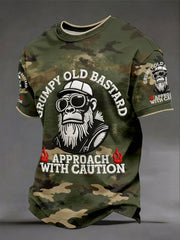 Men's 'grumpy old bastard approach with caution' T-shirts