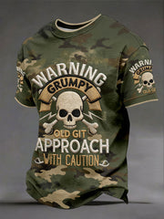 Men's 'warning grumpy old git approach with caution' T-shirts